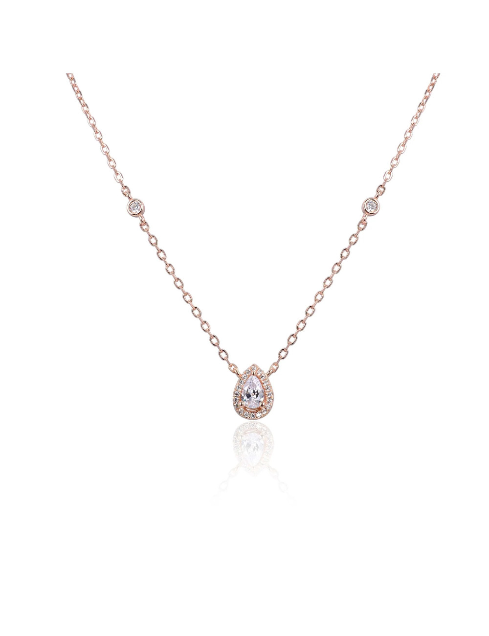 Collier serti sur griffe de Diamant forme Poire