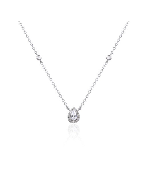 Collier serti sur griffe de Diamant forme Poire