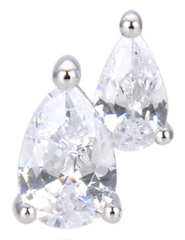 Puces d'Oreilles femme forme Poires en argent