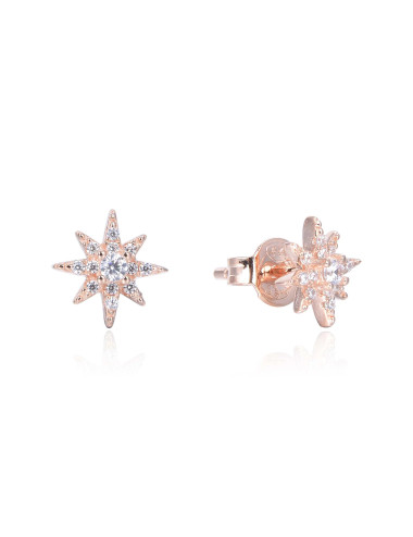 Puces d'Oreilles FLocon serties de Brillants or rose