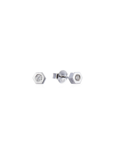 Puces d'Oreilles VISSE Diamant argent massif