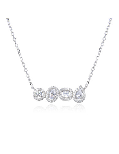 Collier Court Multi-Formes  Brillants Rond, Oval, Princesse et Poire