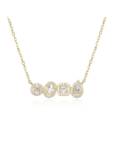 Collier Court Multi-Formes  Brillants Rond, Oval, Princesse et Poire