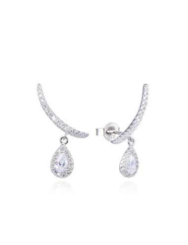 Boucles Pendantes Poire argent massif