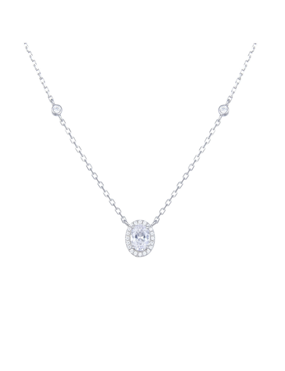 Collier diamant oval serti de diamants