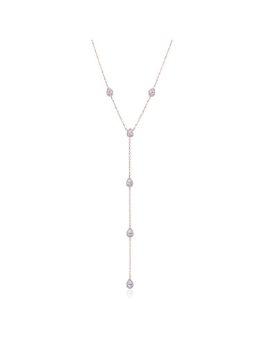 Collier sautoir pendants multi poires serti de diamants