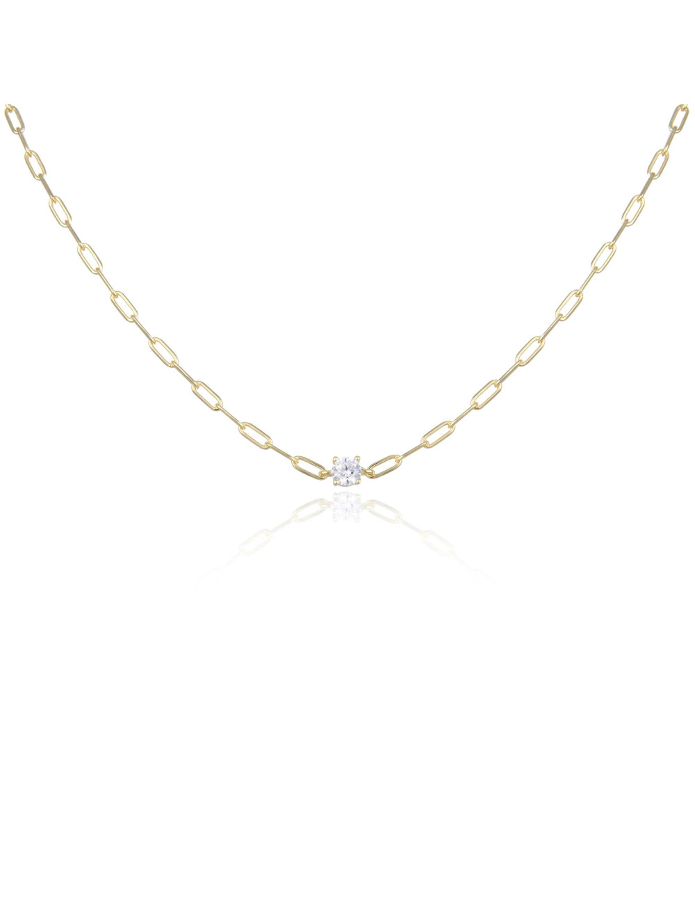 Collier Court Maillons Moyen Diamants