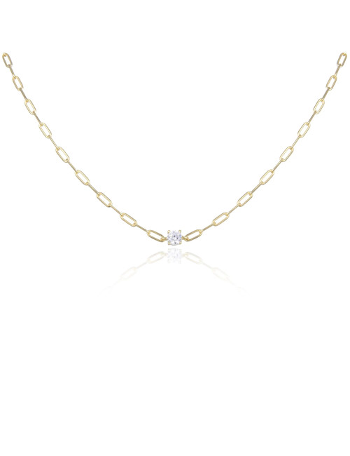 Collier Court Maillons Moyen Diamants