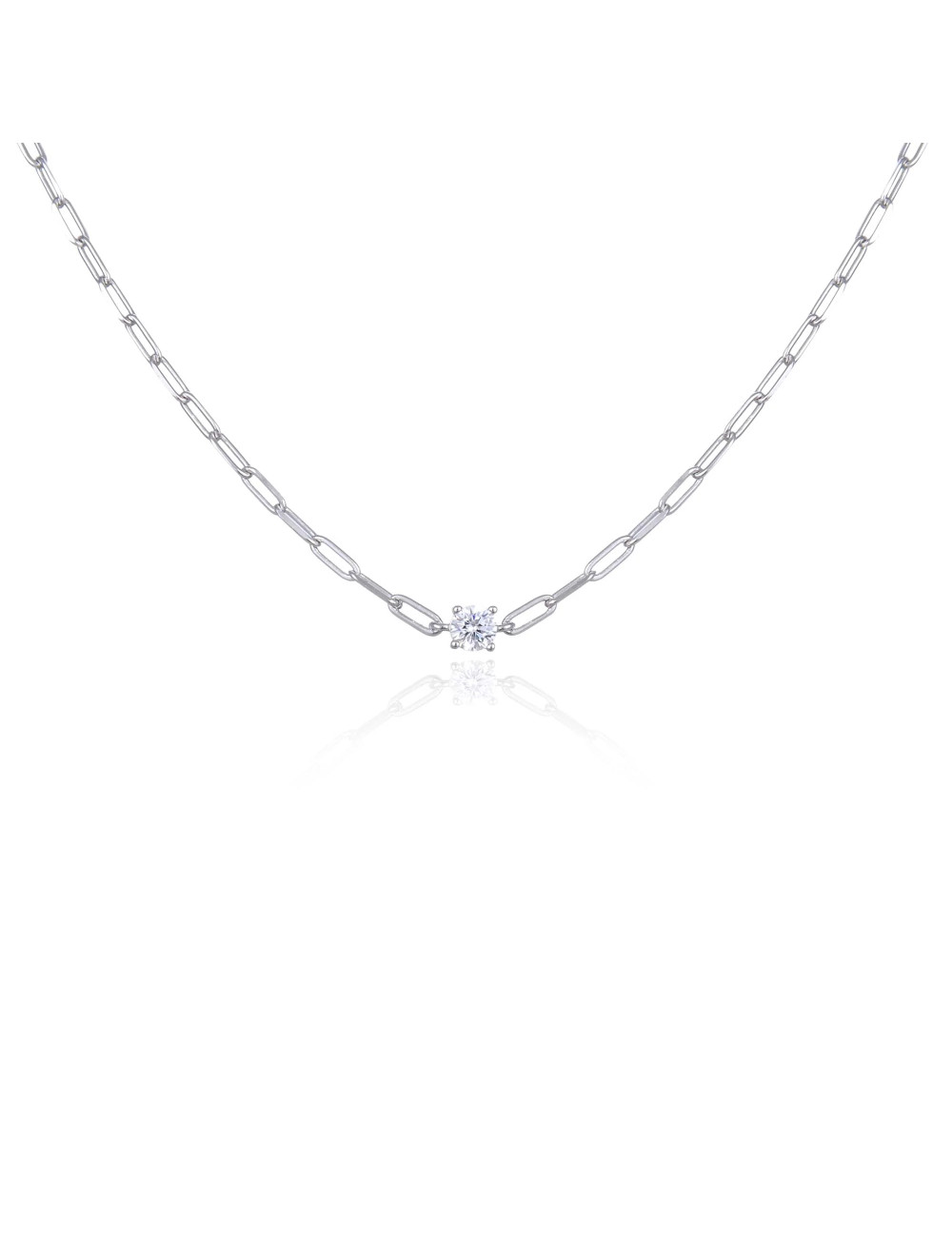 Collier Court Maillons Moyen Diamants