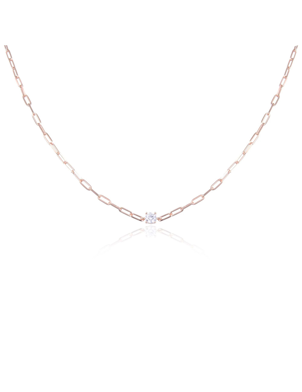 Collier Court Maillons Moyen Diamants