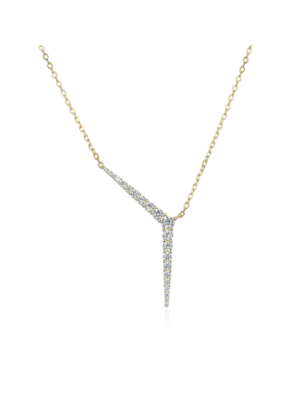 Collier Stalactite pavé de Brillants - Très Sexy !Argent925, Or fin