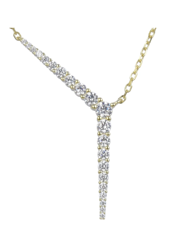 Collier Stalactite pavé de Brillants - Très Sexy !Argent925, Or fin