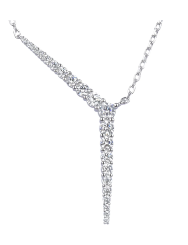 Collier Stalactite pavé de Brillants - Très Sexy !Argent925, Or fin