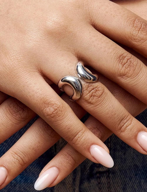 Bague ouverte XXL en Argent Massif