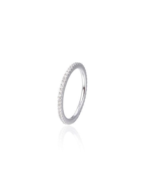 Bague anneau fin sertie diamants