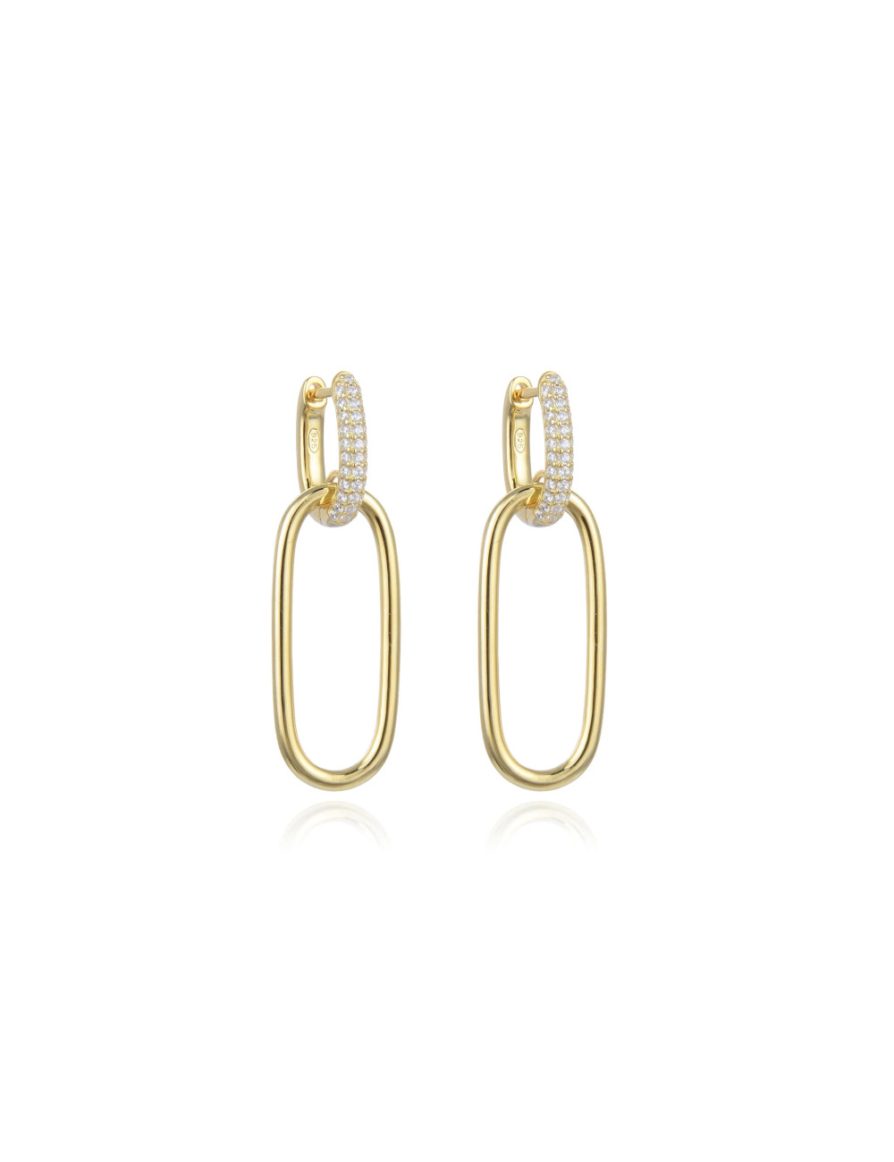 Shop The Look:  Créoles femmes Or Fin 18 Carats, Clous d'oreilles Brillants XL