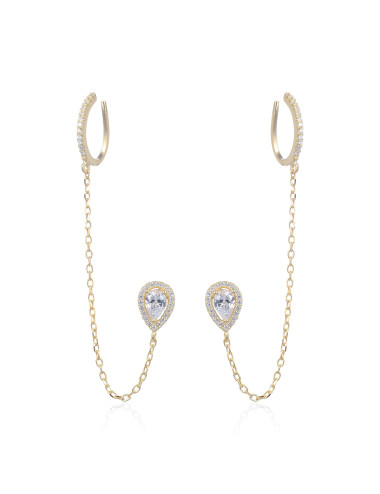 Shop the Look : earcuff or Jaune plaqué Or Fin et Créole tendance multi-chaînes