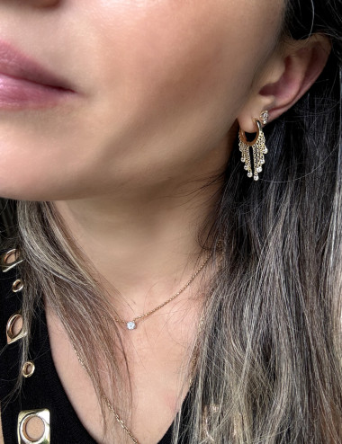 Shop the Look : earcuff or Jaune plaqué Or Fin et Créole tendance multi-chaînes