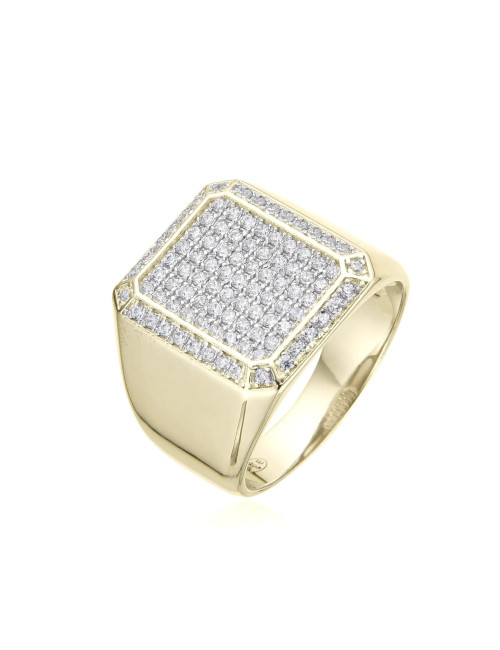 Chevalière Or petit doigt diamants