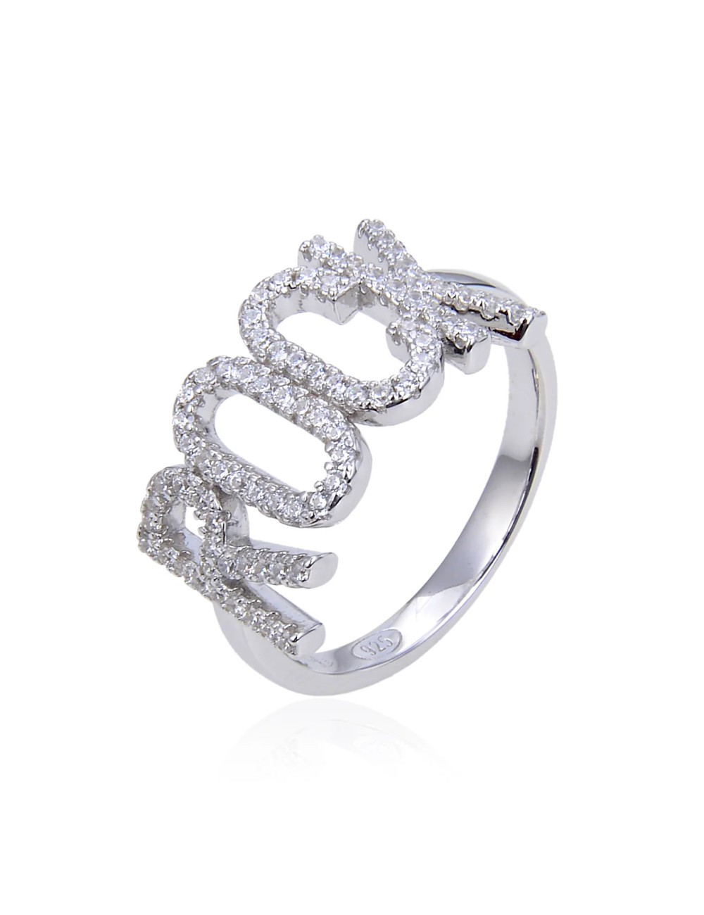 Bague ROCK sertie de diamants sur griffes