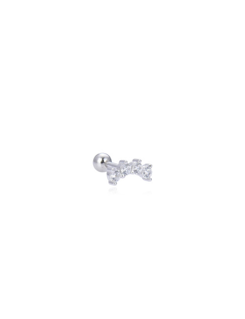 Piercing 4 diamants arc avec diamants en argent