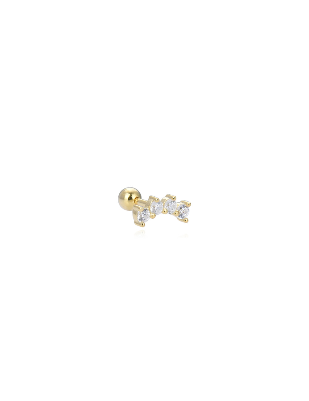 Piercing 4 diamants arc avec diamants en argent