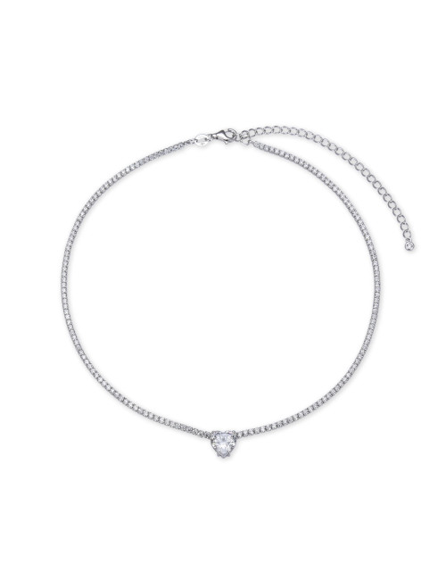 Chocker Rivière Diamant COEUR en Or Fin ou Argent Massif