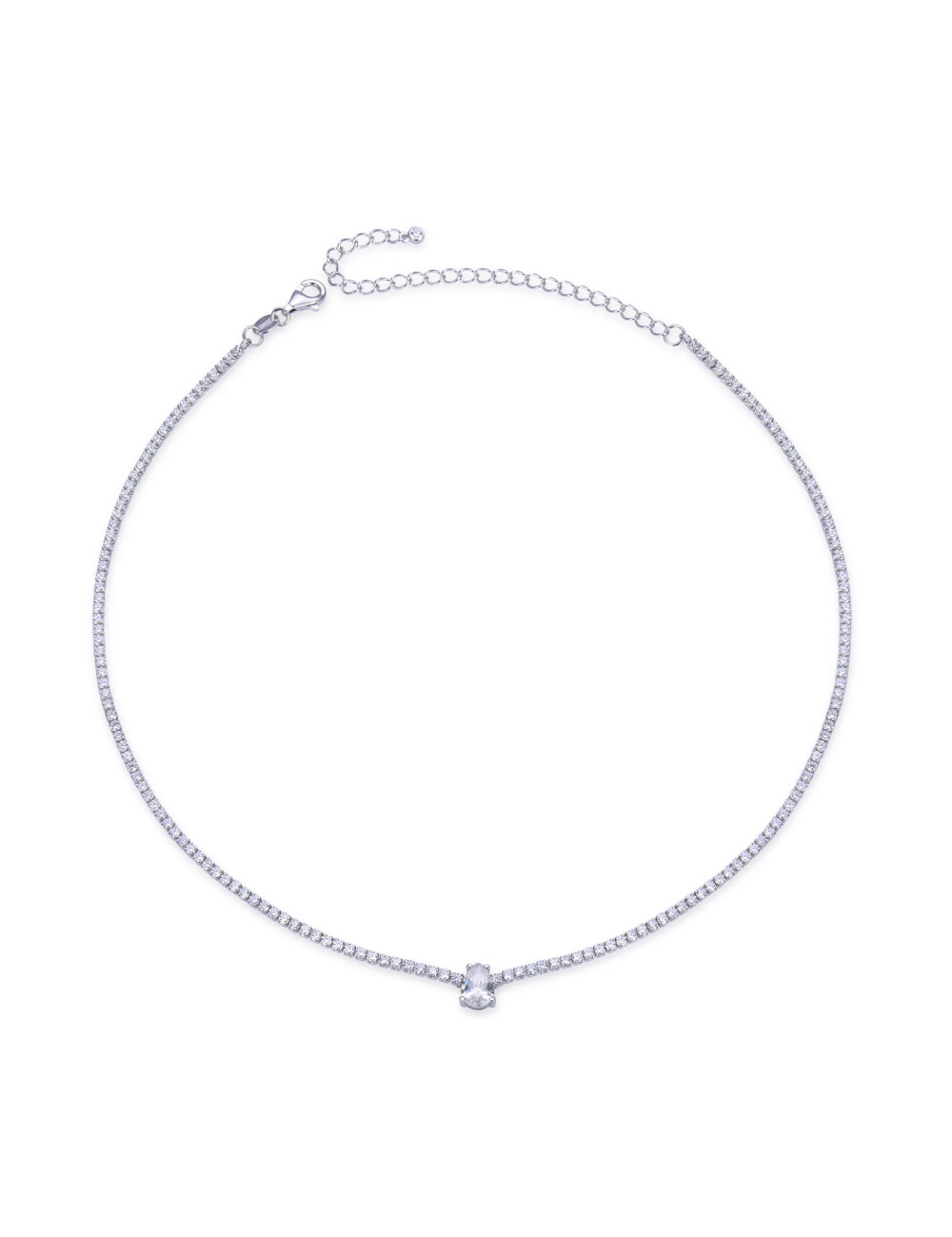 Collier Chocker Rivière Diamant POIRE en Or Fin ou Argent Massif