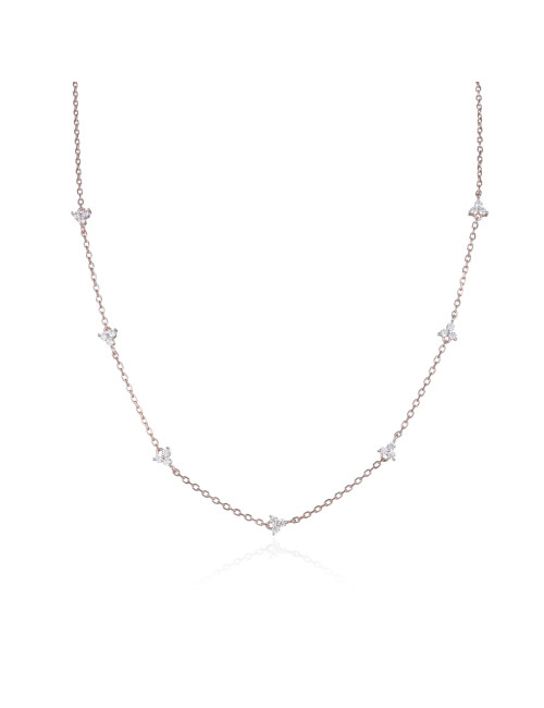 Collier Princesse Trio de Marquise en Argent Massif ou  Doré Or fin