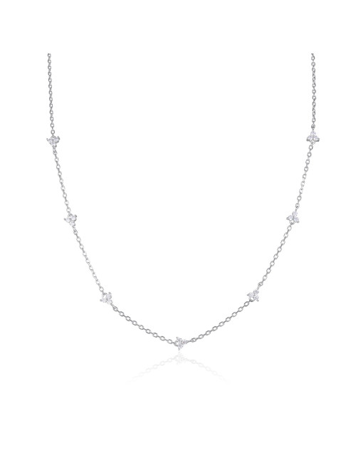 Collier Princesse Trio de Marquise en Argent Massif ou  Doré Or fin