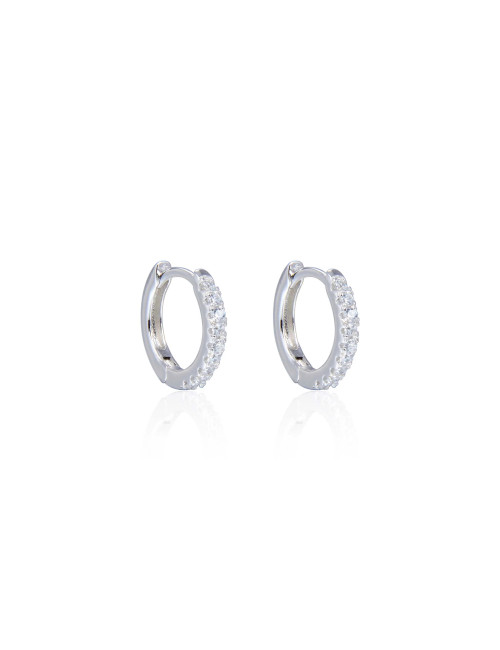 Créoles 12mm avec Diamants - Or fin ou en Argent Massif