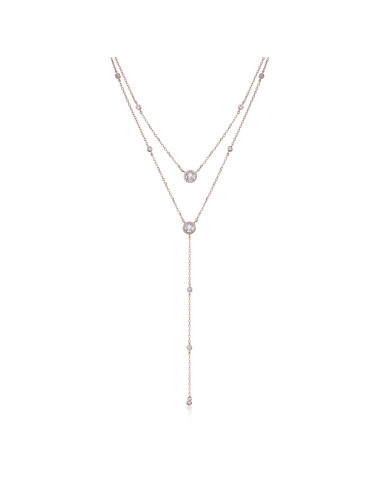 Collier double Ras-du-Cou et Collier Cravate avec Oxyde de Zirconium r