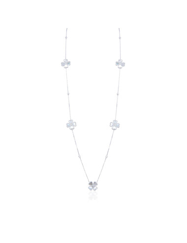 Sautoir Trèfles Nacre - Collier en  Argent Massif ou Or fin