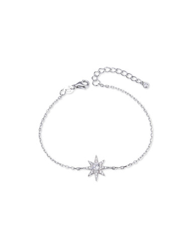 Bracelet chaîne fine avec Charm Flocon doré à l'or Fin ou Argent 925