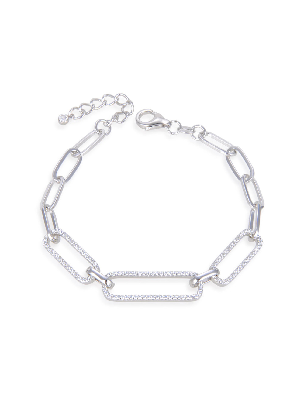 Bracelet Maillon XL avec des mailles pavés de diamants.  Bijou GOAT