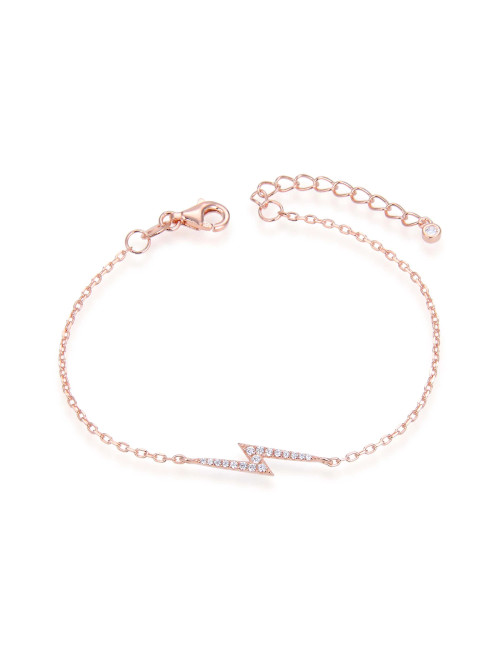 Bracelet tendance charms éclair -Argent 925, Or Fin serti main