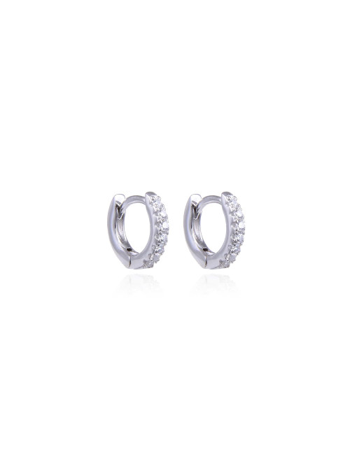 Créoles 10mm avec Diamants - Or fin ou en Argent Massif