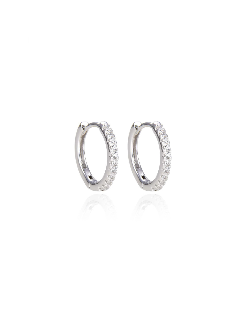 Créoles 14mm avec Diamants - Or fin ou en Argent Massif