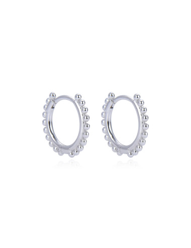 Créoles 14mm avec boules - Or fin ou en Argent Massif