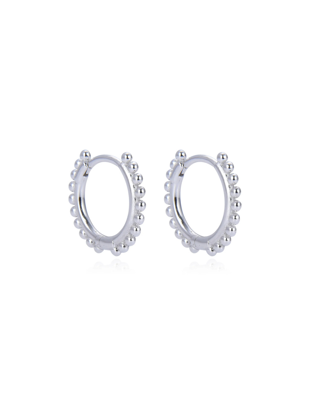 Créoles 14mm avec boules - Or fin ou en Argent Massif