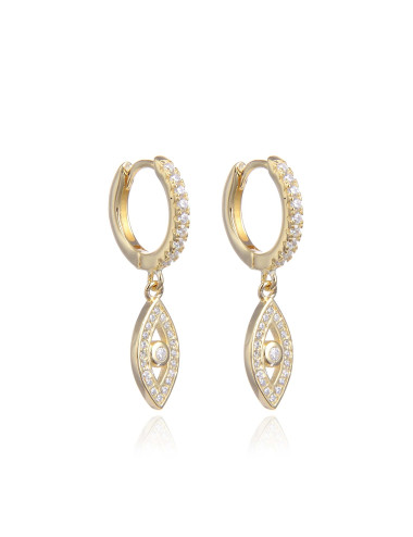 Boucles d'oreilles Créoles Pendantes OEIL serti de diamants