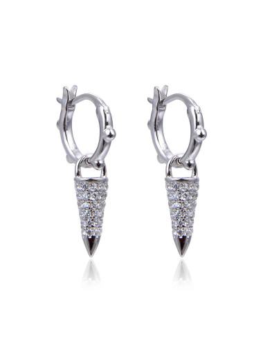 Boucles d'oreilles Créoles Pendantes avec Charms CÔNE serti de diamant