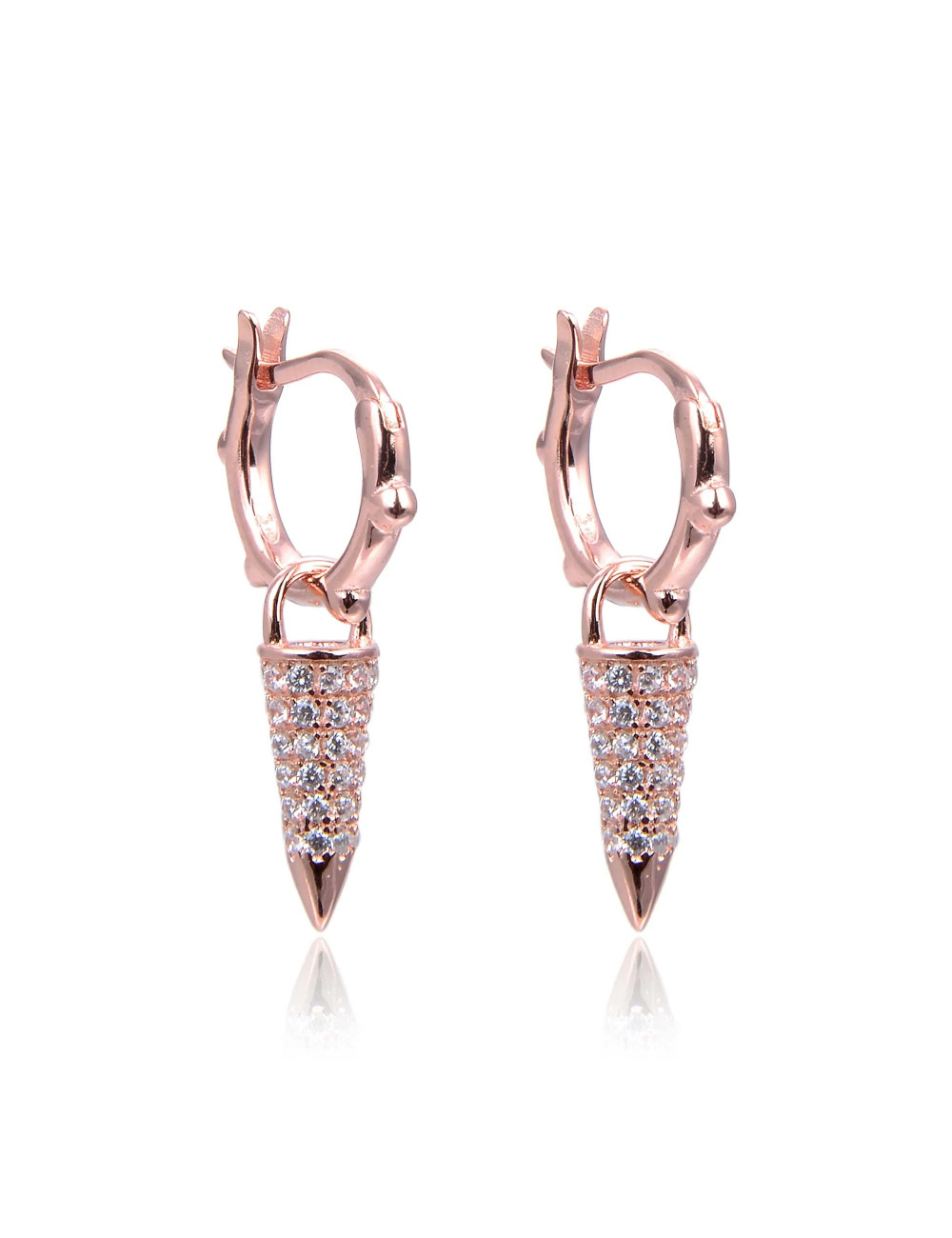 Boucles d'oreilles Créoles Pendantes avec Charms CÔNE serti de diamant