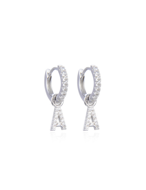 Boucles d'oreilles Créoles Pendantes OEIL serti de diamants