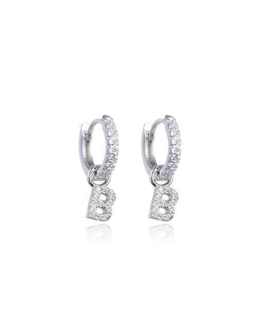 Boucles d'oreilles Créoles Pendantes OEIL serti de diamants