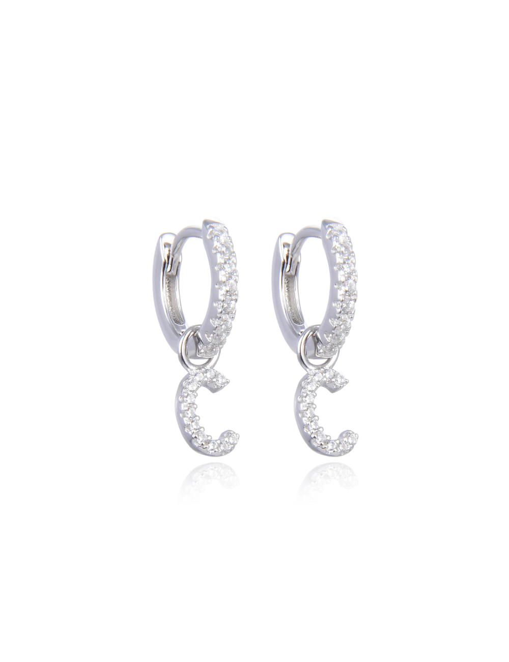 Boucles d'oreilles Créoles Pendantes OEIL serti de diamants