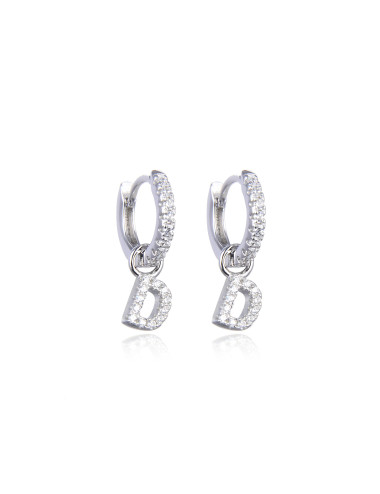 Boucles d'oreilles Créoles Pendantes OEIL serti de diamants