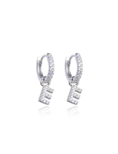 Boucles d'oreilles Créoles Pendantes OEIL serti de diamants