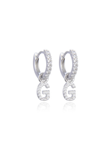 Boucles d'oreilles Créoles Pendantes OEIL serti de diamants