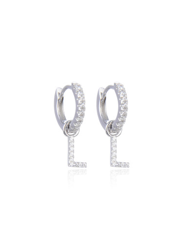 Boucles d'oreilles Créoles Pendantes OEIL serti de diamants